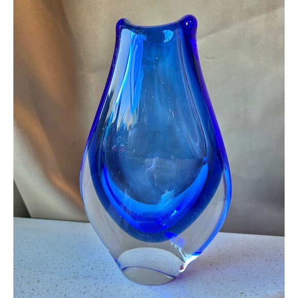 Skrdlovice Blown Glass Vase Milena Veliskova & Maria Stahlikov 6.75” MCM READ - Picture 4 of 13